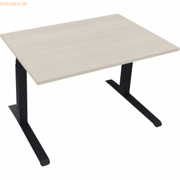 4003969085442 - Sitz-Steh-Schreibtisch All in One 810043372 elektrisch höhenverstellbar 645-1275cm (H) 120x80cm (BxT) rechteckig akazie he