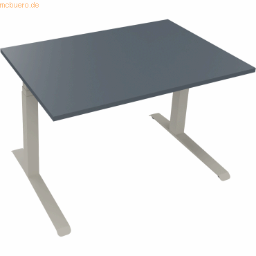 4003969085466 - Sitz-Steh-Schreibtisch All in One 810043482 elektrisch höhenverstellbar 645-1275cm (H) 120x80cm (BxT) rechteckig lavagrau 