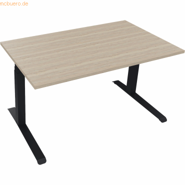 4003969085626 - Sitz-Steh-Schreibtisch All in One 810043971 elektrisch höhenverstellbar 645-1275cm (H) 140x80cm (BxT) rechteckig eiche nat 4003969085626 - Sitz-Steh-Schreibtisch All in One 810043971 elektrisch höhenverstellbar 645-1275cm (H) 140x80cm (BxT) rechteckig eiche nat