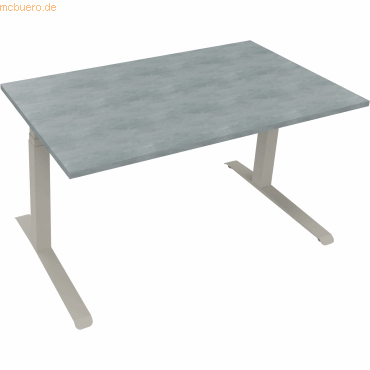 4003969085657 - Sitz-Steh-Schreibtisch All in One 810044083 elektrisch höhenverstellbar 645-1275cm (H) 140x80cm (BxT) rechteckig beton hel 4003969085657 - Sitz-Steh-Schreibtisch All in One 810044083 elektrisch höhenverstellbar 645-1275cm (H) 140x80cm (BxT) rechteckig beton hel