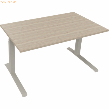 4003969085664 - Sitz-Steh-Schreibtisch All in One 810044071 elektrisch höhenverstellbar 645-1275cm (H) 140x80cm (BxT) rechteckig eiche nat