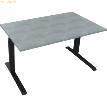4003969085688 - Sitz-Steh-Schreibtisch All in One 810043983 elektrisch höhenverstellbar 645-1275cm (H) 140x80cm (BxT) rechteckig beton hel 4003969085688 - Sitz-Steh-Schreibtisch All in One 810043983 elektrisch höhenverstellbar 645-1275cm (H) 140x80cm (BxT) rechteckig beton hel