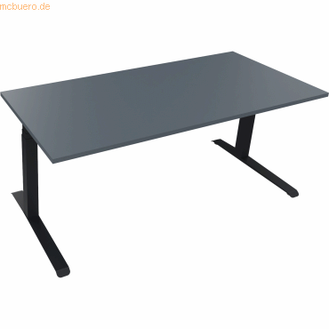 4003969085787 - Sitz-Steh-Schreibtisch All in One 810044882 elektrisch höhenverstellbar 645-1275cm (H) 180x80cm (BxT) rechteckig lavagrau 