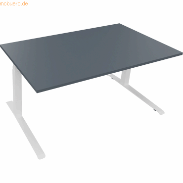 4003969085824 - Sitz-Steh-Schreibtisch All in One 810044782 elektrisch höhenverstellbar 645-1275cm (H) 160x90cm (BxT) rechteckig lavagrau