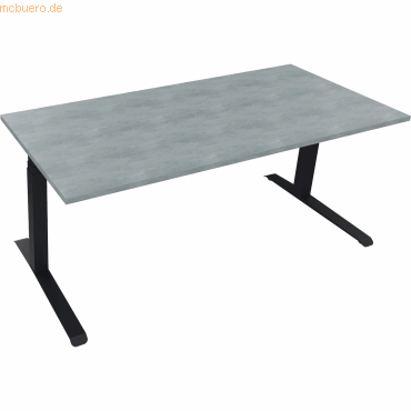 4003969085831 - Sitz-Steh-Schreibtisch All in One 810044883 elektrisch höhenverstellbar 645-1275cm (H) 180x80cm (BxT) rechteckig beton hel 4003969085831 - Sitz-Steh-Schreibtisch All in One 810044883 elektrisch höhenverstellbar 645-1275cm (H) 180x80cm (BxT) rechteckig beton hel