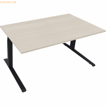 4003969085848 - Sitz-Steh-Schreibtisch All in One 810044572 elektrisch höhenverstellbar 645-1275cm (H) 160x90cm (BxT) rechteckig akazie he