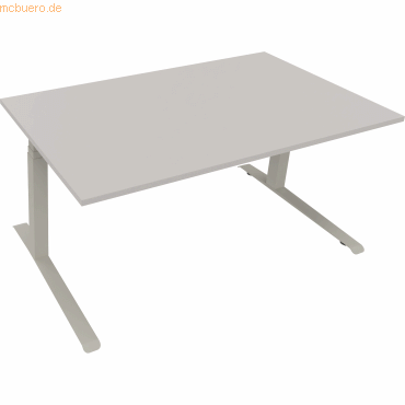 4003969085879 - Sitz-Steh-Schreibtisch All in One 810044681 elektrisch höhenverstellbar 645-1275cm (H) 160x90cm (BxT) rechteckig lichtgrau
