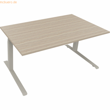 4003969085947 - Sitz-Steh-Schreibtisch All in One 810044671 elektrisch höhenverstellbar 645-1275cm (H) 160x90cm (BxT) rechteckig eiche nat