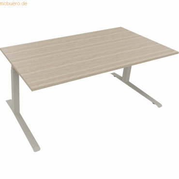 4003969085985 - Sitz-Steh-Schreibtisch All in One 810045271 elektrisch höhenverstellbar 645-1275cm (H) 180x90cm (BxT) rechteckig eiche nat