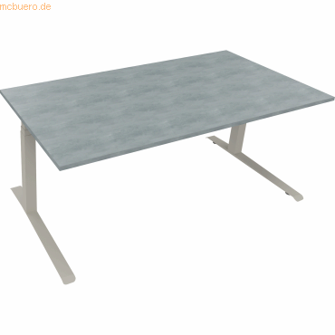 4003969086043 - Sitz-Steh-Schreibtisch All in One 810045283 elektrisch höhenverstellbar 645-1275cm (H) 180x90cm (BxT) rechteckig beton hel 4003969086043 - Sitz-Steh-Schreibtisch All in One 810045283 elektrisch höhenverstellbar 645-1275cm (H) 180x90cm (BxT) rechteckig beton hel