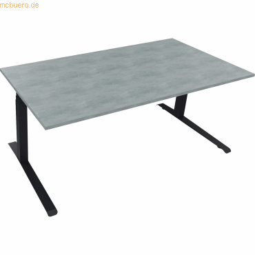 4003969086067 - Sitz-Steh-Schreibtisch All in One 810045183 elektrisch höhenverstellbar 645-1275cm (H) 180x90cm (BxT) rechteckig beton hel 4003969086067 - Sitz-Steh-Schreibtisch All in One 810045183 elektrisch höhenverstellbar 645-1275cm (H) 180x90cm (BxT) rechteckig beton hel