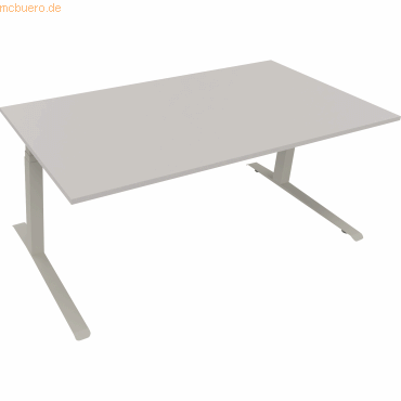 4003969086074 - Sitz-Steh-Schreibtisch All in One 810045281 elektrisch höhenverstellbar 645-1275cm (H) 180x90cm (BxT) rechteckig lichtgrau