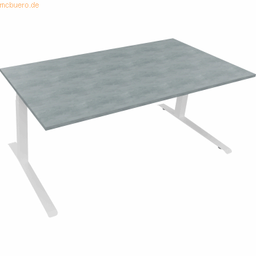 4003969086098 - Sitz-Steh-Schreibtisch All in One 810045383 elektrisch höhenverstellbar 645-1275cm (H) 180x90cm (BxT) rechteckig beton he