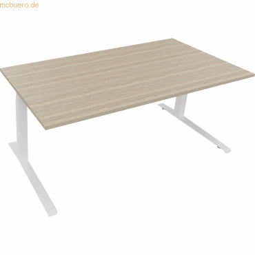 4003969086111 - Sitz-Steh-Schreibtisch All in One 810045371 elektrisch höhenverstellbar 645-1275cm (H) 180x90cm (BxT) rechteckig eiche na 4003969086111 - Sitz-Steh-Schreibtisch All in One 810045371 elektrisch höhenverstellbar 645-1275cm (H) 180x90cm (BxT) rechteckig eiche na