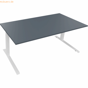4003969086128 - Sitz-Steh-Schreibtisch All in One 810045382 elektrisch höhenverstellbar 645-1275cm (H) 180x90cm (BxT) rechteckig lavagrau