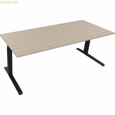 4003969086173 - Sitz-Steh-Schreibtisch All in One 810045471 elektrisch höhenverstellbar 645-1275cm (H) 200x80cm (BxT) rechteckig eiche nat