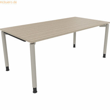 4003969086289 - Schreibtisch All in One 810041671 höhenverstellbar 68-82cm (H) rechteckig eiche natur   silberaluminium 4003969086289 Soennec