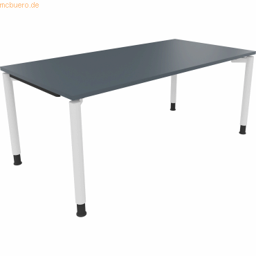 4003969086357 - Schreibtisch All in One 810041782 manuell höhenverstellbar 68-82cm (H) 180x90cm (BxT) rechteckig lavagrau   verkehrsweiß 40