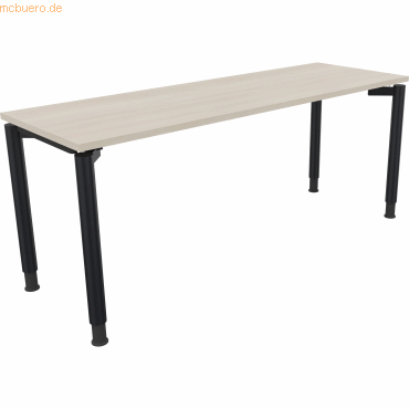 4003969086371 - Schreibtisch All in One 810040672 höhenverstellbar 68-82cm (H) rechteckig akazie hell   anthrazitmetallic 4003969086371 Soenn