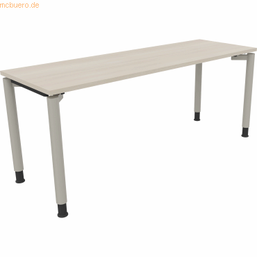 4003969086432 - Schreibtisch All in One 810040772 höhenverstellbar 68-82cm (H) rechteckig akazie hell   silberaluminium 4003969086432 Soennec