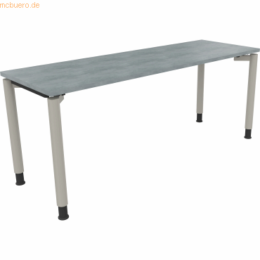 4003969086449 - Schreibtisch All in One 810040783 höhenverstellbar 68-82cm (H) rechteckig beton hell   silberaluminium 4003969086449 Soenneck