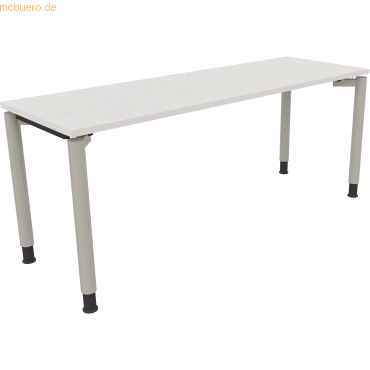 4003969086456 - Schreibtisch All in One 810040701 höhenverstellbar 68-82cm (H) rechteckig diamantweiß   silberaluminium 4003969086456 Soennec