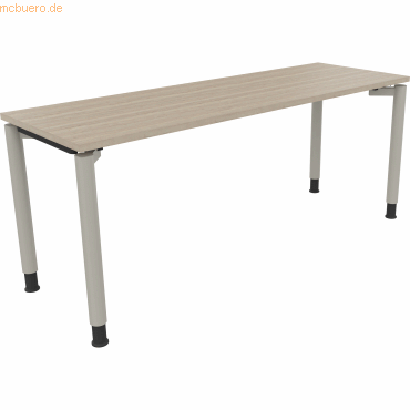 4003969086463 - Schreibtisch All in One 810040771 höhenverstellbar 68-82cm (H) rechteckig eiche natur   silberaluminium 4003969086463 Soennec