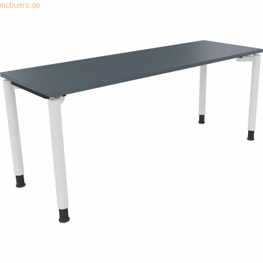 4003969086531 - Schreibtisch All in One 810040882 manuell höhenverstellbar 68-82cm (H) 180x60cm (BxT) rechteckig lavagrau   verkehrsweiß 40