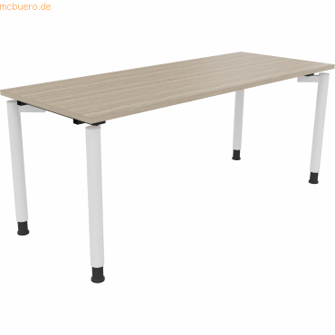 4003969086708 - Schreibtisch All in One 810041171 höhenverstellbar 68-82cm (H) rechteckig eiche natur   verkehrsweiß 4003969086708 Soennecken