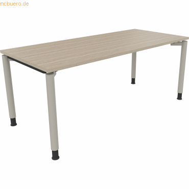 4003969086760 - Schreibtisch All in One 810041371 höhenverstellbar 68-82cm (H) rechteckig eiche natur   silberaluminium 4003969086760 Soennec