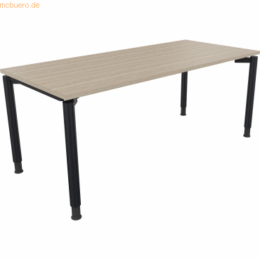 4003969086821 - Schreibtisch All in One 810041271 höhenverstellbar 68-82cm (H) rechteckig eiche natur   anthrazitmetallic 4003969086821 Soenn