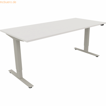 4003969087156 - Sitz-Steh-Schreibtisch 810046701 elektrisch höhenverstellbar 625-1285cm (H) rechteckig diamant weiß silberaluminium 40039 4003969087156 - Sitz-Steh-Schreibtisch 810046701 elektrisch höhenverstellbar 625-1285cm (H) rechteckig diamant weiß silberaluminium 40039