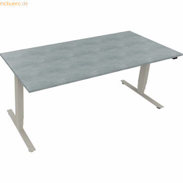 4003969087187 - Sitz-Steh-Schreibtisch 810046783 elektrisch höhenverstellbar 625-1285cm (H) rechteckig beton hell silberaluminium 4003969 4003969087187 - Sitz-Steh-Schreibtisch 810046783 elektrisch höhenverstellbar 625-1285cm (H) rechteckig beton hell silberaluminium 4003969