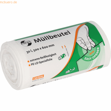4003969090842 - Müllbeutel 445012001 weiß 30 Liter offen extreme 4003969090842 50 Stück