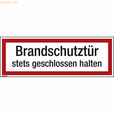 4003969098619 - Hinweisschild Brandschutztür 297x105mm Folie 4003969098619 Soennecken