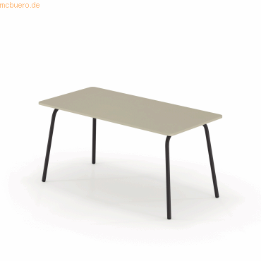 4003969123977 - Schreibtisch selab work & meet desk 815019381 65-130cm (H) 160x80cm (BxT) rechteckig lichtgrau   schwarz 4003969123977 Sedu