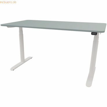 4003969124158 - Sitz-Steh-Schreibtisch selab e-desk 815018767 elektrisch höhenverstellbar 65-128cm (H) 140x90cm (BxT) rechteckig fjordgrün 