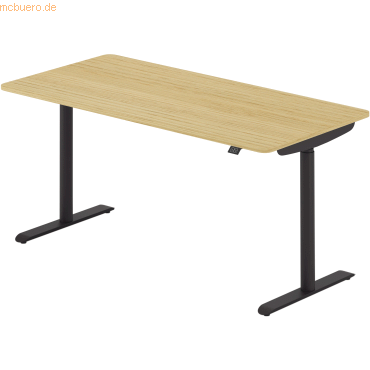 4003969124196 - Sitz-Steh-Schreibtisch selab e-desk 815018872 elektrisch höhenverstellbar 65-128cm (H) 160x80cm (BxT) rechteckig eiche hell