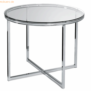4003969134805 - Beistelltisch XABI 55cm (H) 55x45x55cm (BxHxT) (BxT) rund transparent   chrom 4003969134805 Soennecken