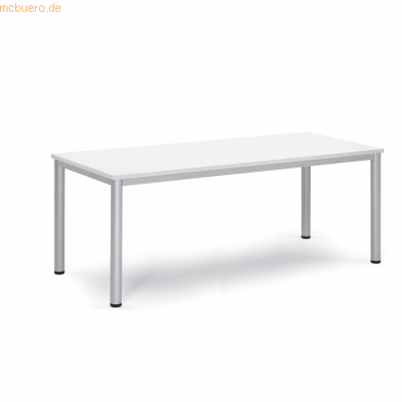 4003969161917 - Konferenztisch BASE-MODUL Q 810076101 72cm (H) 6 Benutzer rechteckig weiß silber 4003969161917 Soennecken 4003969161917 - Konferenztisch BASE-MODUL Q 810076101 72cm (H) 6 Benutzer rechteckig weiß silber 4003969161917 Soennecken