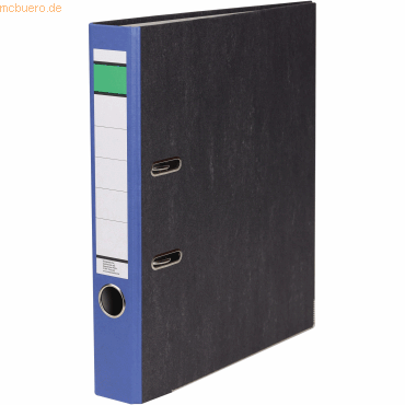 4003969943230 - Ordner Grüner Balken 120007050 A4 50mm schmal Karton Wolkenmarmor blau 4003969943230 Soennecken