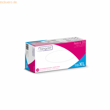 4004034003927 - Schutzhandschuhe BINGOLD Nitril 35 Einweg mikrotextuierte Fingerspitzen puderfrei Nitril violettblau Größe XL 100 Stück 4004034003927 - Schutzhandschuhe BINGOLD Nitril 35 Einweg mikrotextuierte Fingerspitzen puderfrei Nitril violettblau Größe XL 100 Stück