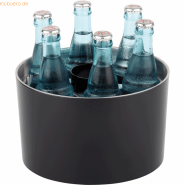 4004133006218 - Outdoor-Flaschenkühler Eiskübel schwarz Baraccessoires Weinaccessoires inkl Kühlakku Flaschenöffner Kronkorkenschale Ø 23 cm 4004133006218 - Outdoor-Flaschenkühler Eiskübel schwarz Baraccessoires Weinaccessoires inkl Kühlakku Flaschenöffner Kronkorkenschale Ø 23 cm