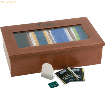 4004133115743 - Teebox Lebensmittelaufbewahrungsbehälter Gr B H L 20 cm x 9 cm x 335 cm braun Aufbewahrungsbehälter Lebensmittelaufbewahrung Teedosen Kaffeedosen Keksdosen aus Echtholz für bis zu 120 Teebeutel großes Sichtfenster 4004133115743 - Teebox Lebensmittelaufbewahrungsbehälter Gr B H L 20 cm x 9 cm x 335 cm braun Aufbewahrungsbehälter Lebensmittelaufbewahrung Teedosen Kaffeedosen Keksdosen aus Echtholz für bis zu 120 Teebeutel großes Sichtfenster
