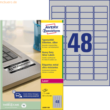 Avery Zweckform Typenschild-Etiketten 45,7x21,2mm elektronische Kompon