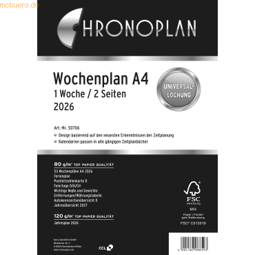 4004182088593 - Wochenplan A4 1 Woche 2 Seiten Kalendarium 2016 weiß 4004182088593 - Wochenplan A4 1 Woche 2 Seiten Kalendarium 2016 weiß