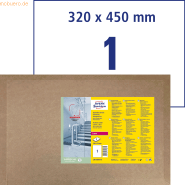 4004182379875 - L8015REV-5 Antimikrobielle Etiketten - 320 x 450 mm ablösbar transparent 4004182379875 Zweckform 5 Stück