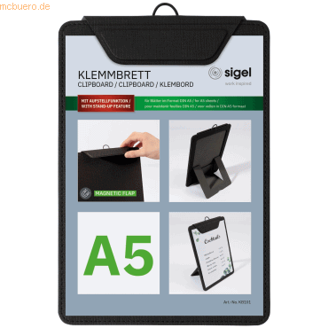 4004360768460 - Speisekarten-Klemmbrett für DIN A5 Kunststoff schwarz