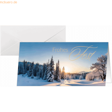 4004360769221 - Weihnachtskarte DL 250g 25+25 Stück Winter Wonderland