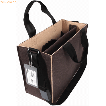 4004360769344 - Laptoptasche Desk Sharing Bag Bicolor M für Laptops bis 154″ 2 große Fächer 2 Seitenfächer Tragegriffe Schultergurt Kunstfilz beige-braun